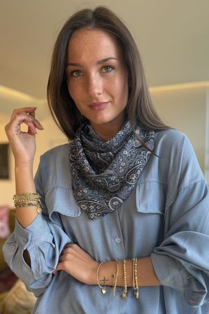 Paisley Park Triangle Neckerchief Denim & Stone **